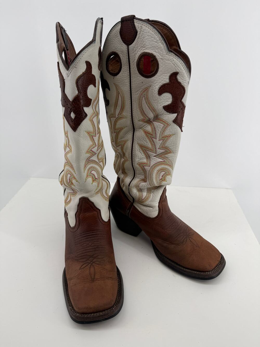 Tony Lama Mustang Beige Buckaroo RR2007L Western Cowgirl Boots Concerts Size 7.5